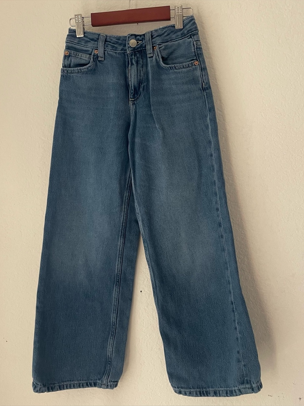 Zara Girls Wide Leg Jeans Size 9–10 Years (140 cm) Light Wash